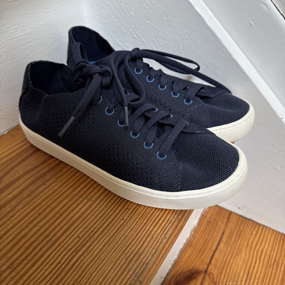 L.L. Bean Eco Bay Lace Up Knit Sneakers Shoes Women's Size 7.5 Navy Blue Summer
